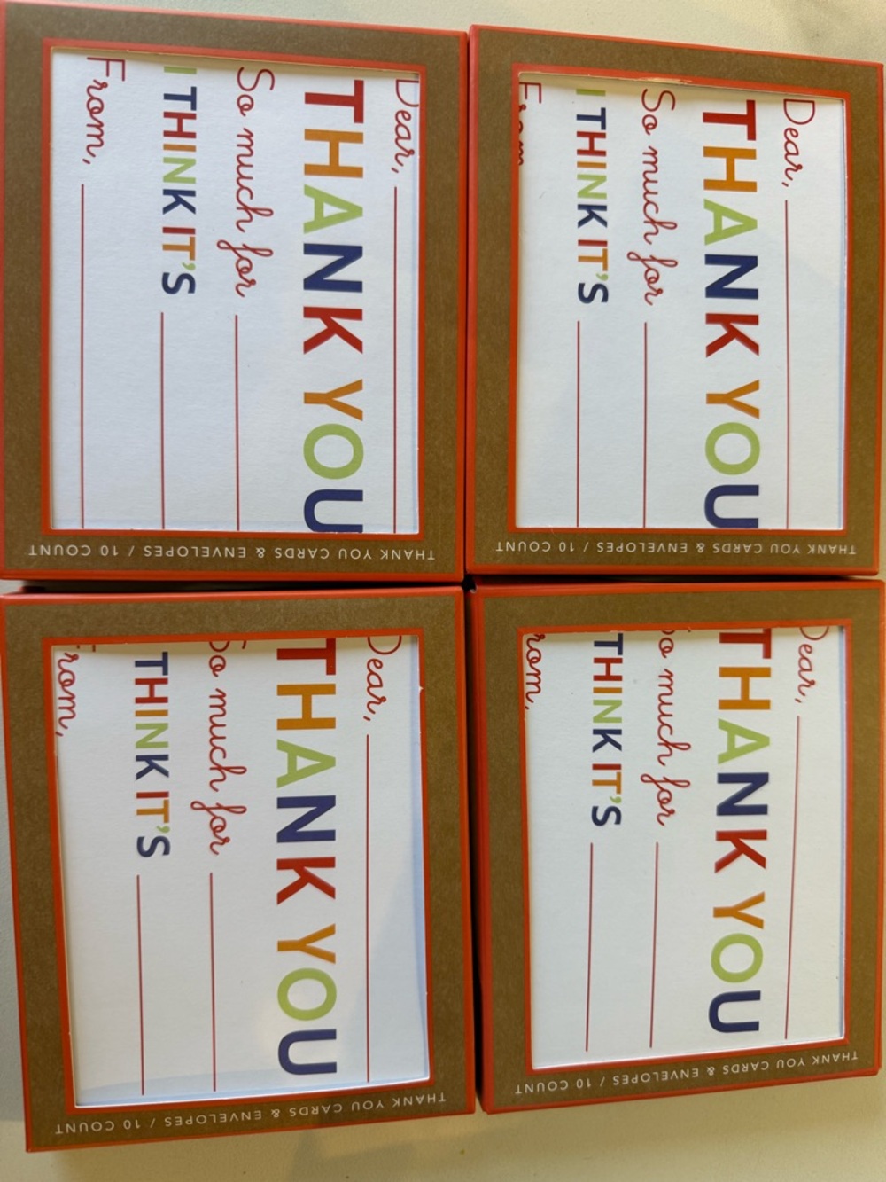 Multicolor Rainbow 'THANK YOU' Note Cards
